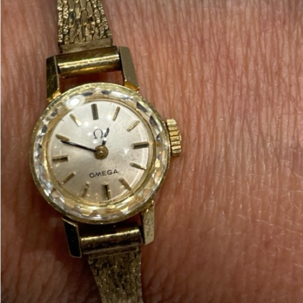 Omega 14kt gold watch case - band is 10kt GF